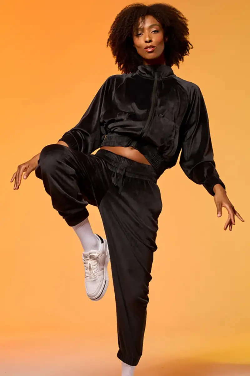 Tuta nera con zip e fondo elastico Joma Step Tracksuit [NERO] miniatura 3