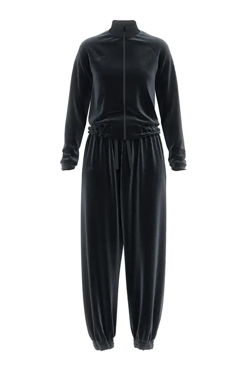 Tuta nera con zip e fondo elastico Joma Step Tracksuit [NERO]