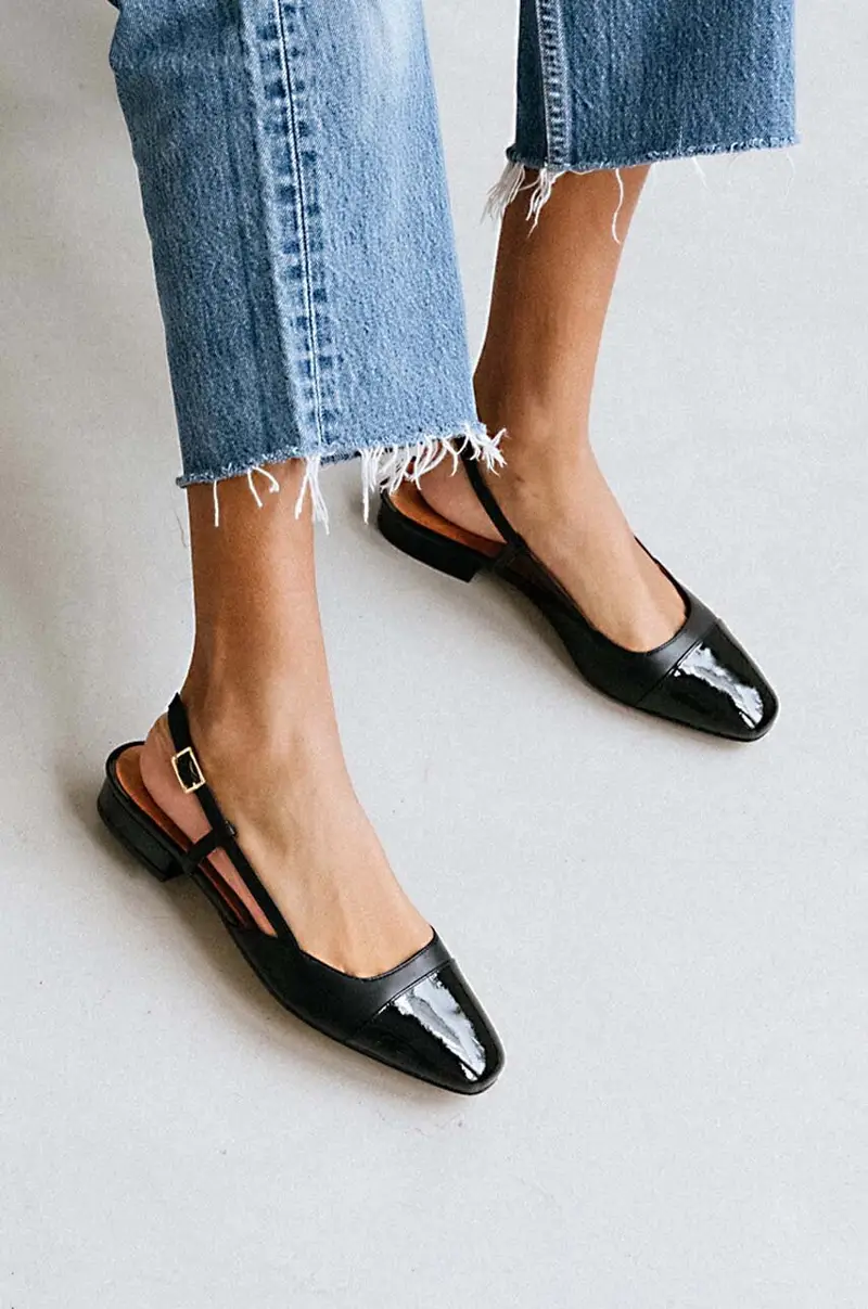 balerrine in pelle DHAPOU VERNIS CUIR 6000255 Nero miniatura 5