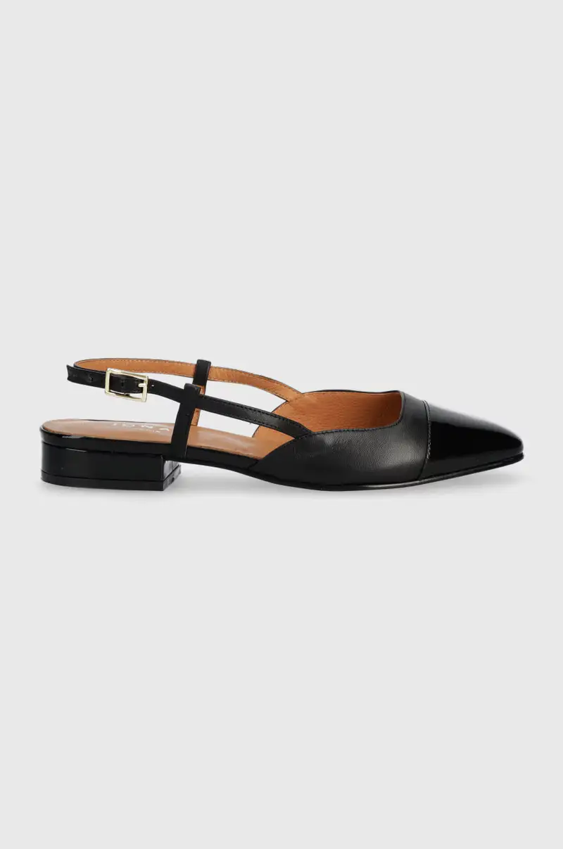 balerrine in pelle DHAPOU VERNIS CUIR 6000255 Nero