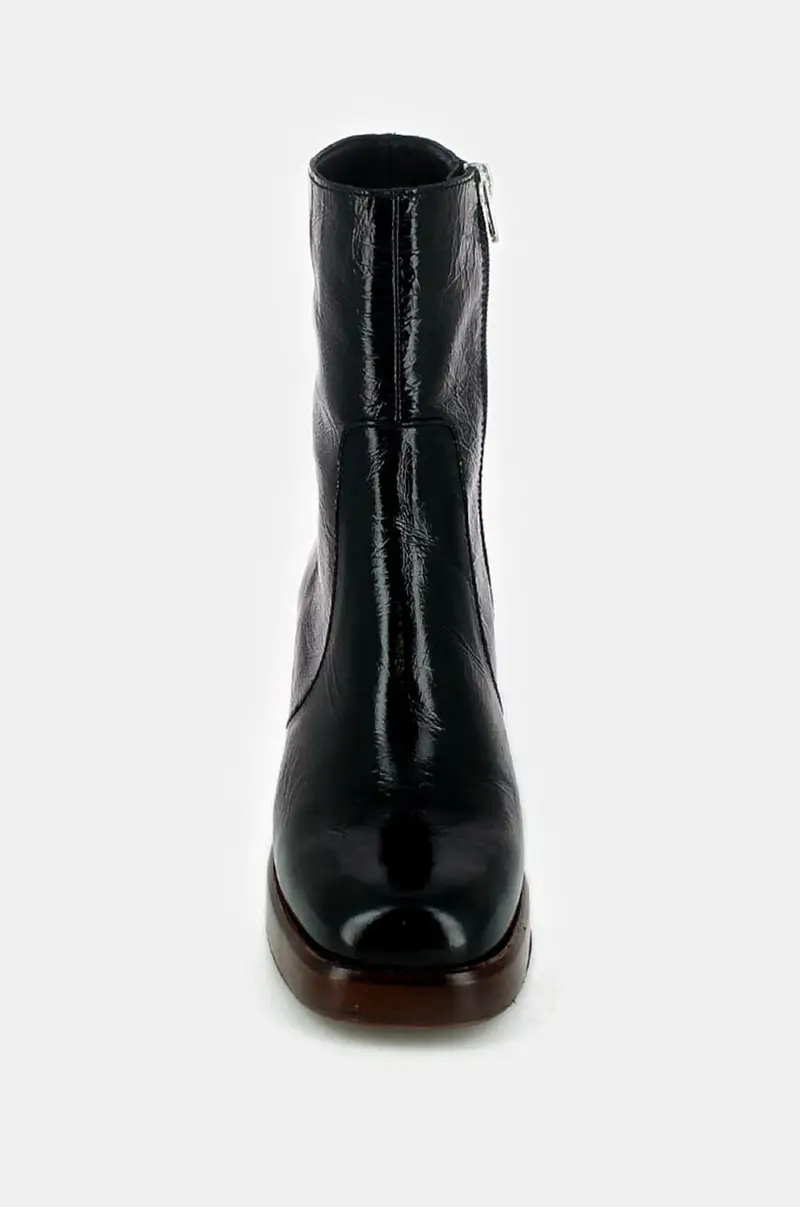 stivaletti alla caviglia in pelle BRIGAND CUIR BRILLANT donna 6001340 Nero miniatura 3