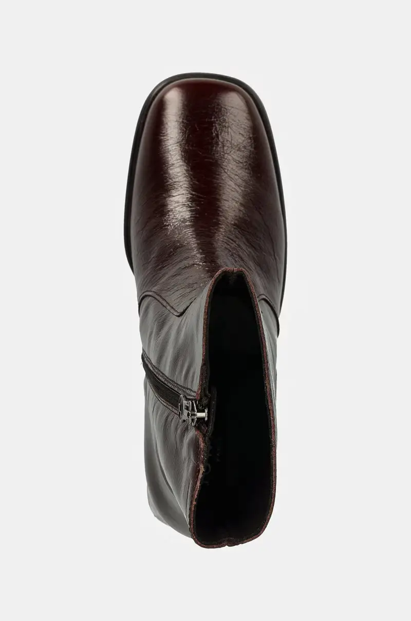 stivaletti alla caviglia in pelle BRIGAND CUIR BRILLANT donna colore granata 6001340 miniatura 4