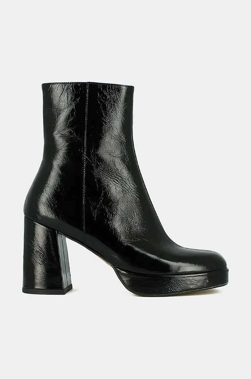 stivaletti alla caviglia in pelle VORIS CUIR BRILLANT donna 3300088 Nero