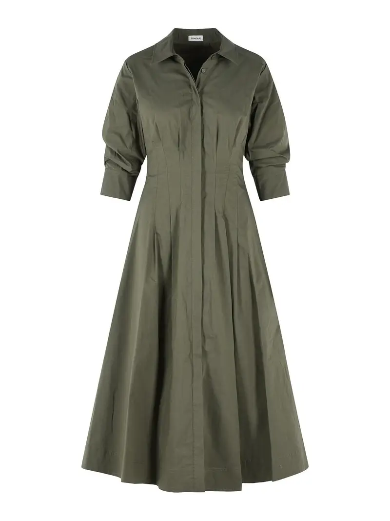 Vestito in misto cotone verde jazz