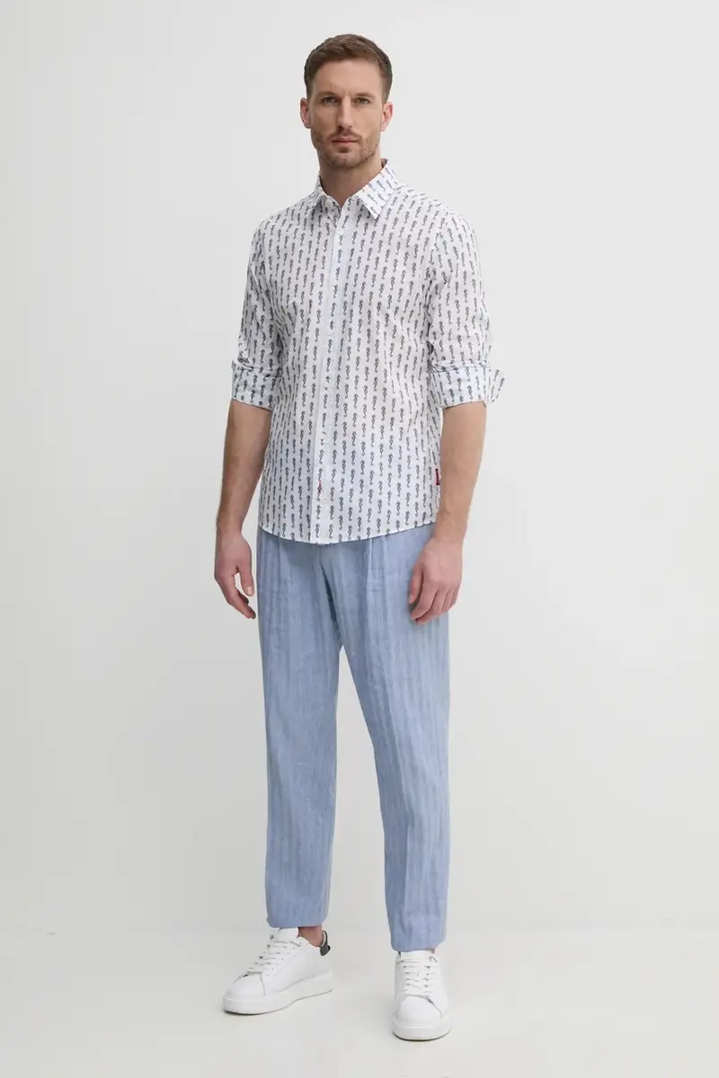 camicia in cotone uomo colore bianco 30045983 miniatura 2