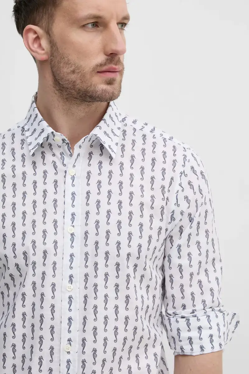 camicia in cotone uomo colore bianco 30045983 miniatura 4