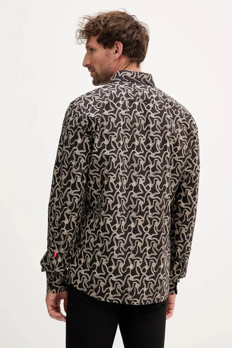 camicia in cotone uomo colore nero 30047197 miniatura 3