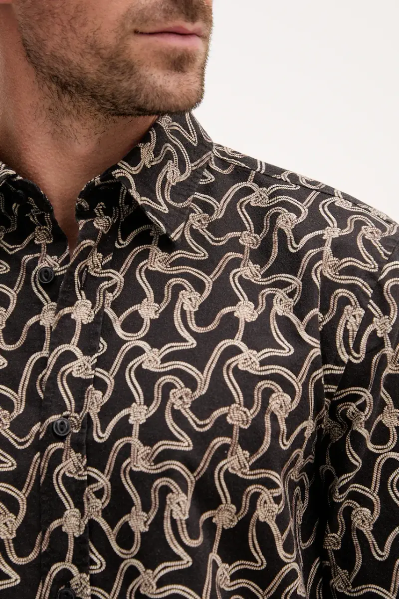 camicia in cotone uomo colore nero 30047197 miniatura 5