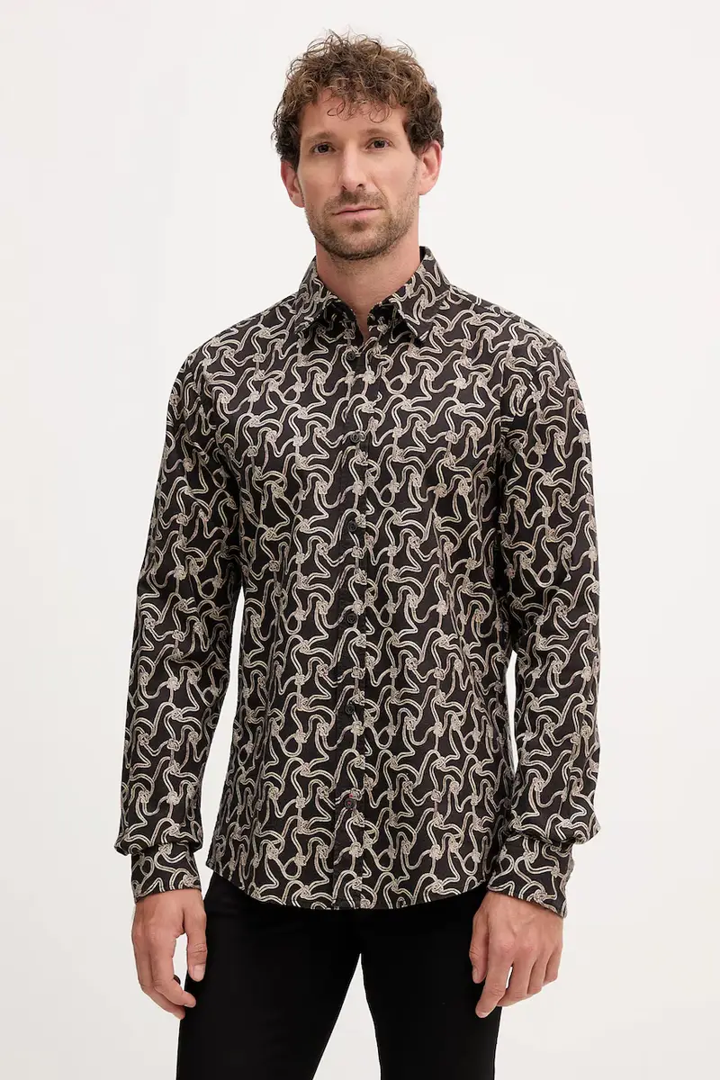 camicia in cotone uomo colore nero 30047197