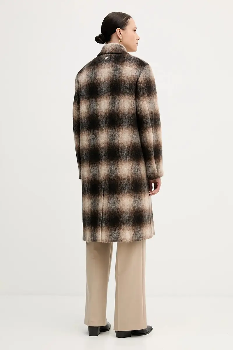 cappotto con lana Marrone miniatura 3