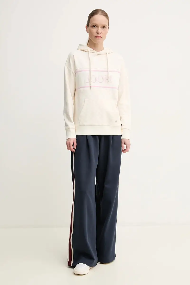 felpa donna colore beige con cappuccio 30030062 10007096 miniatura 2