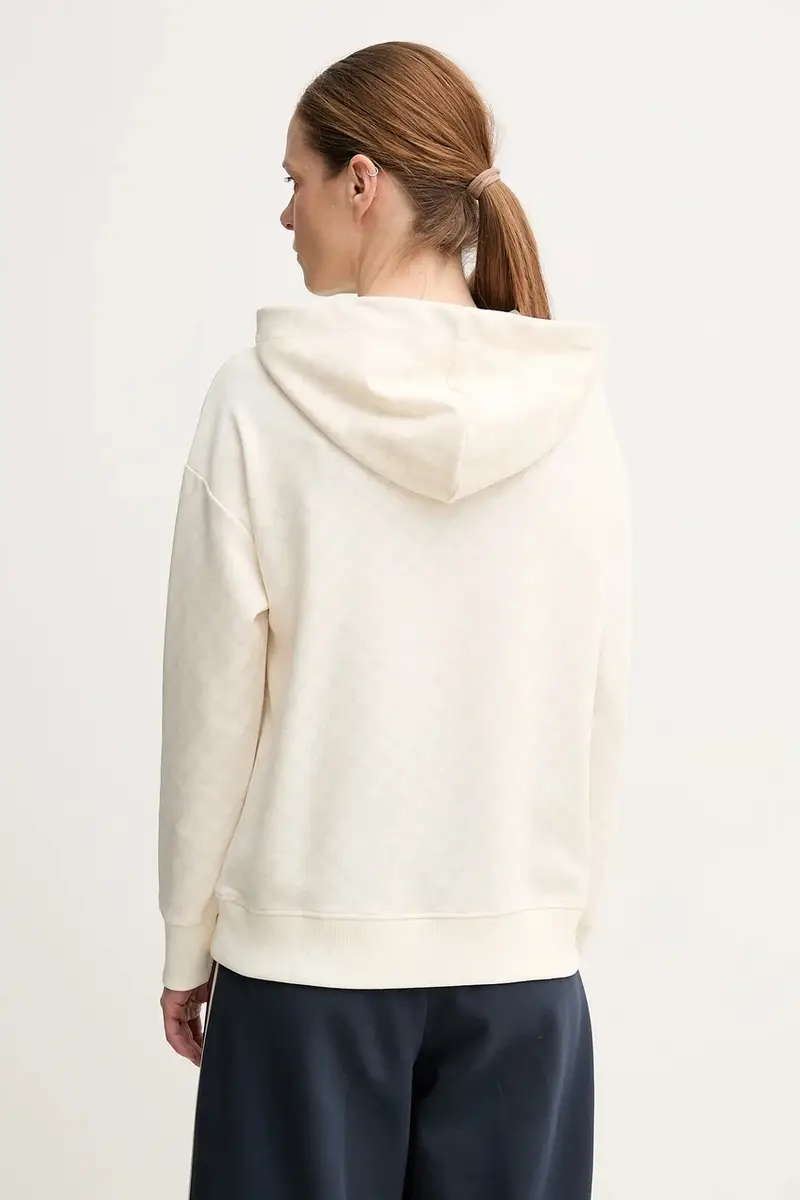 felpa donna colore beige con cappuccio 30030062 10007096 miniatura 3