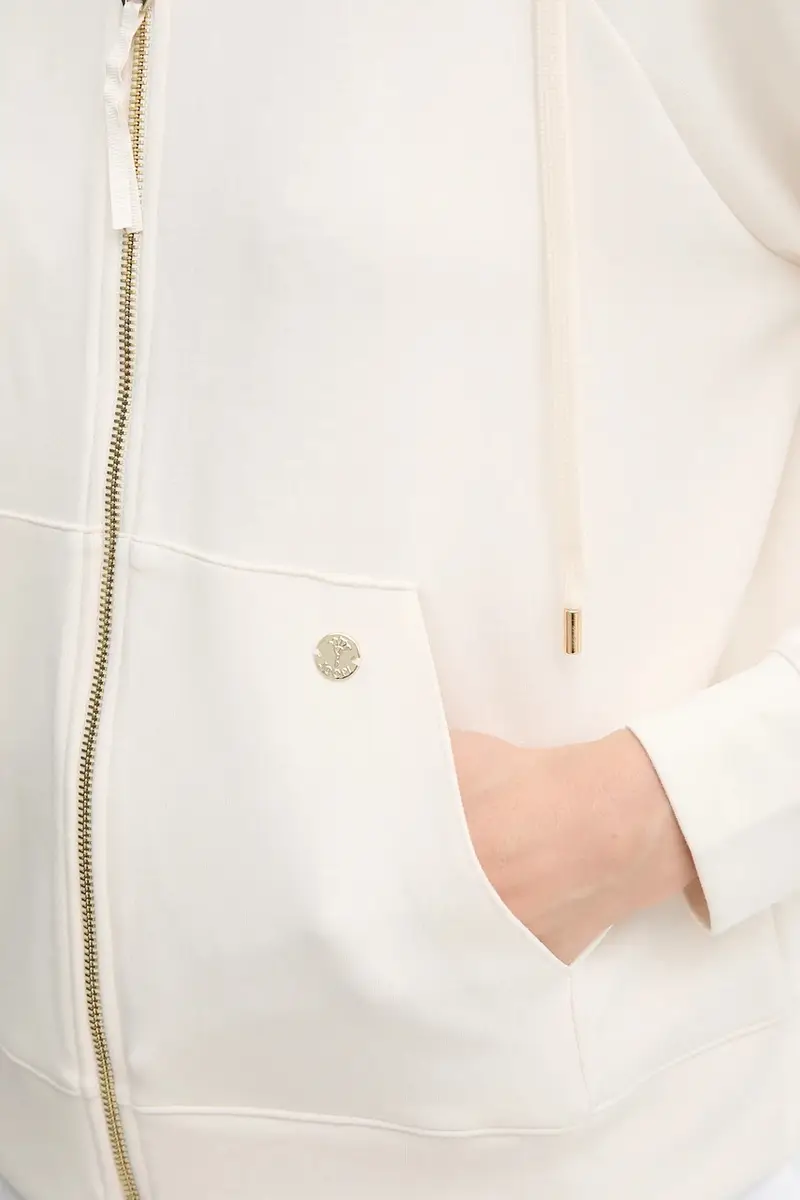 felpa donna colore beige con cappuccio 30048712 miniatura 5