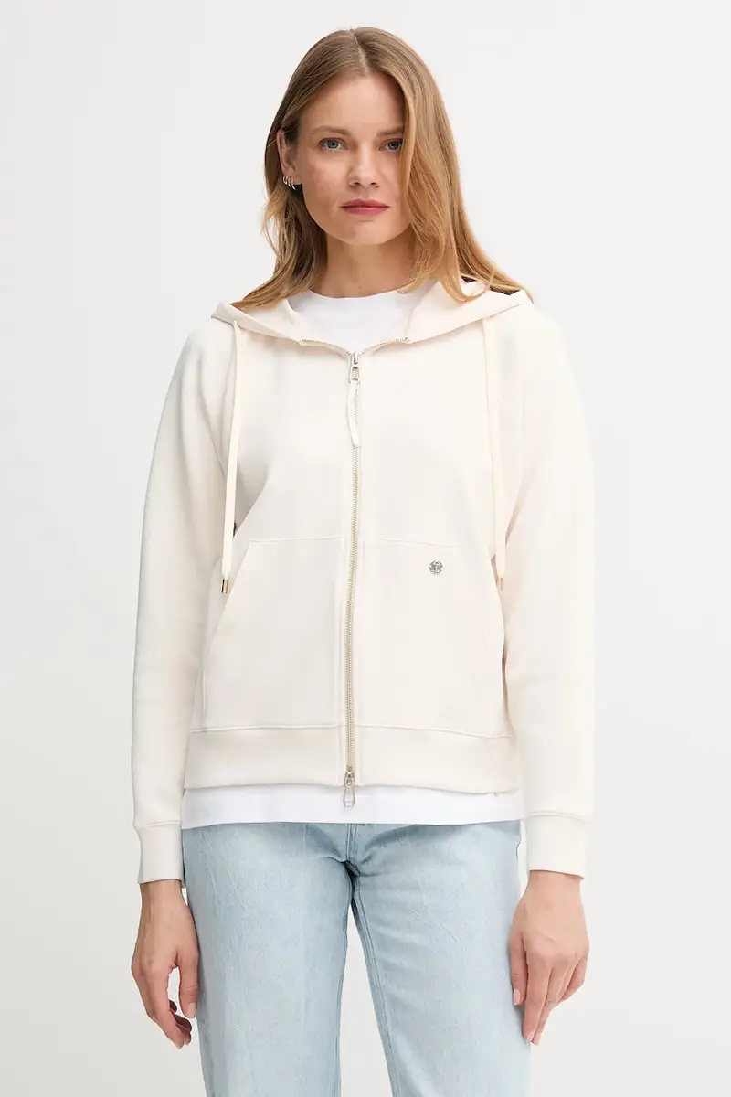 felpa donna colore beige con cappuccio 30048712