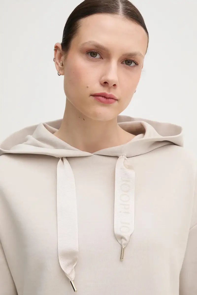 felpa donna colore beige con cappuccio miniatura 4