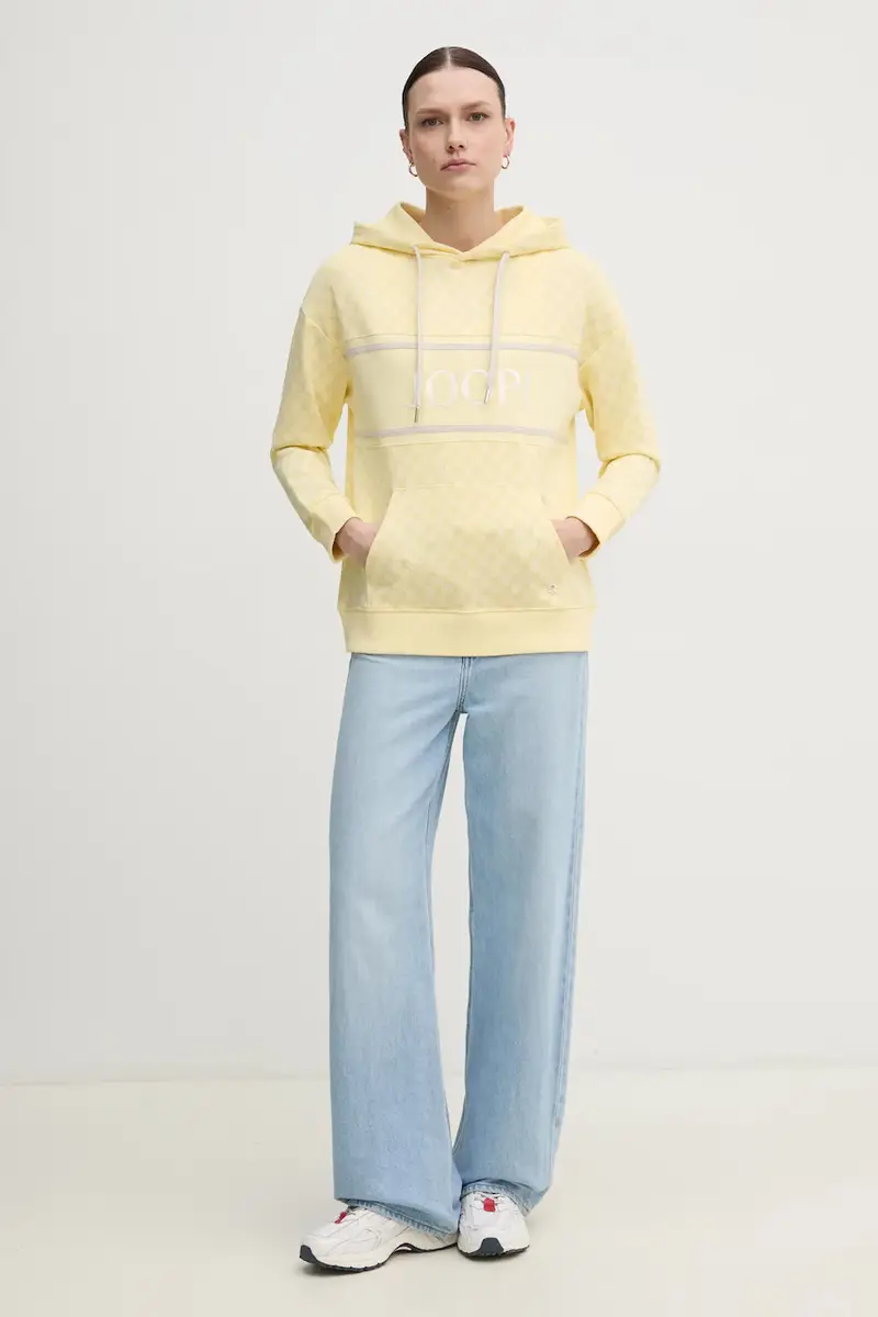 felpa donna colore giallo con cappuccio 30030062 10007096 miniatura 2