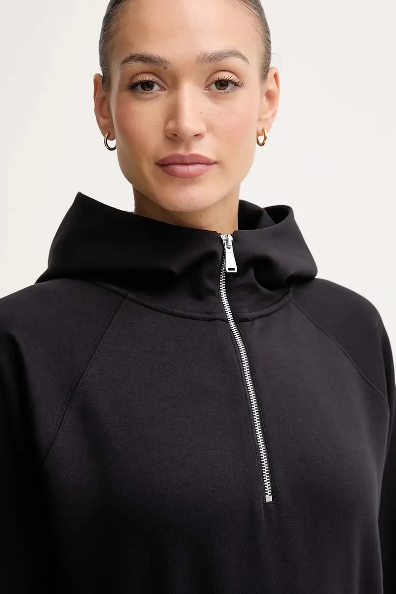 felpa donna colore nero con cappuccio 30048512 miniatura 4