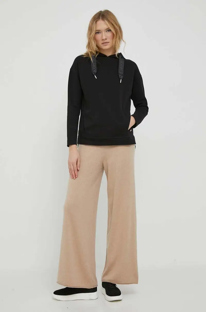 felpa donna colore nero con cappuccio miniatura 2