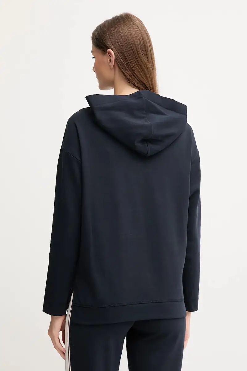 felpa donna colore violetto con cappuccio 30032522 10007096 Blu navy miniatura 3