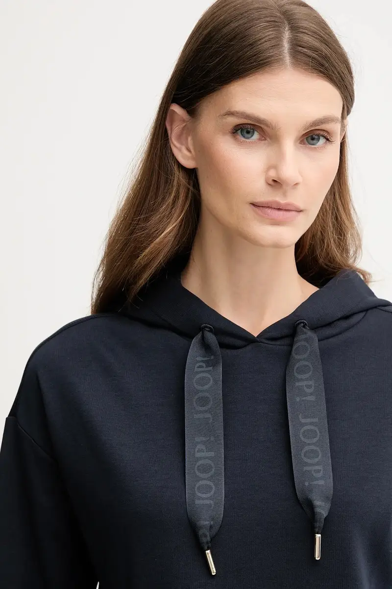 felpa donna colore violetto con cappuccio 30032522 10007096 Blu navy miniatura 4