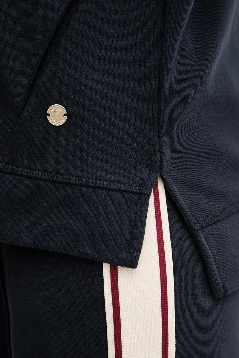 felpa donna colore violetto con cappuccio 30032522 10007096 Blu navy miniatura 5