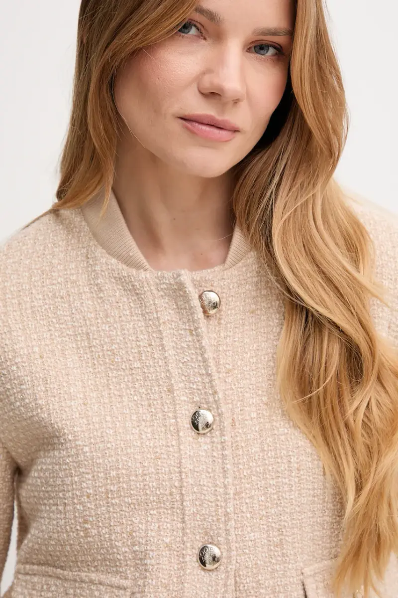 giacca bomber in misto lana colore beige 30047954 miniatura 4