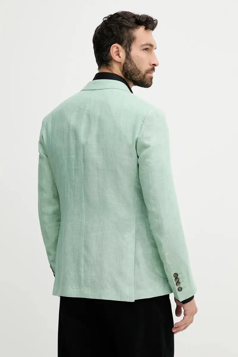 giacca in lino uomo colore verde 30046550 miniatura 3