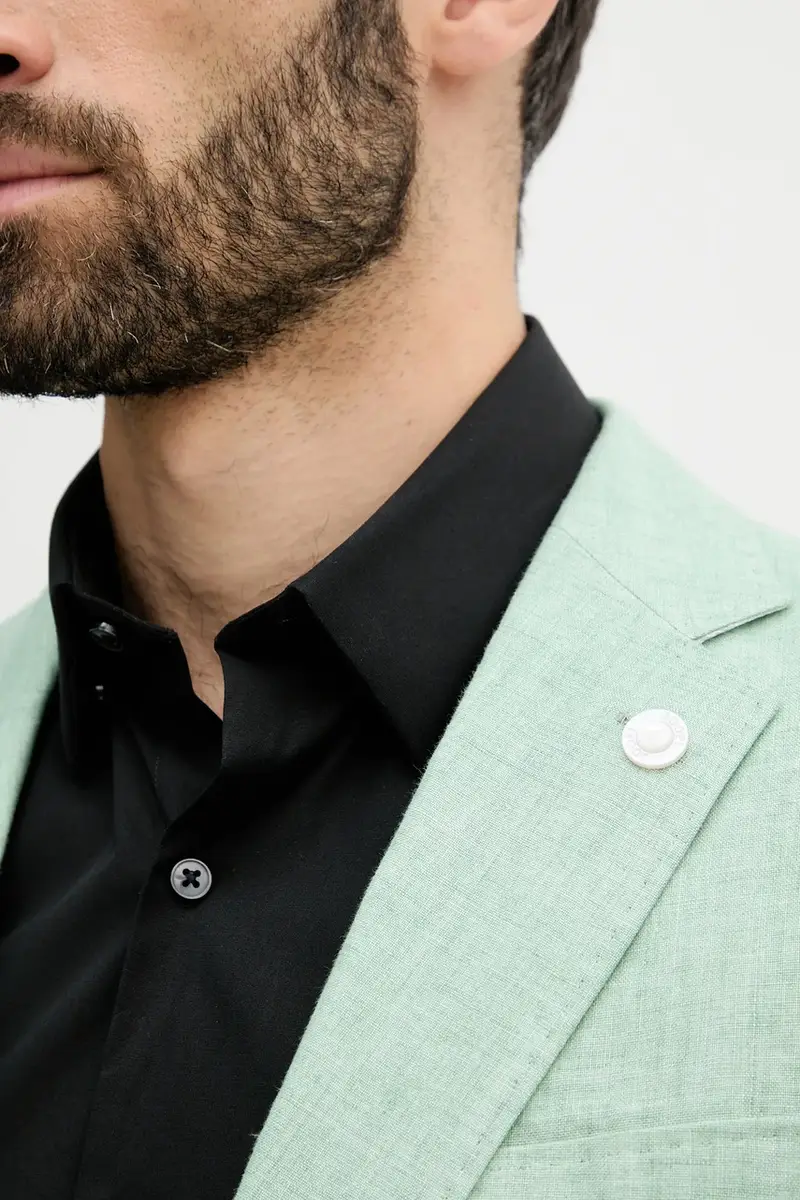 giacca in lino uomo colore verde 30046550 miniatura 5