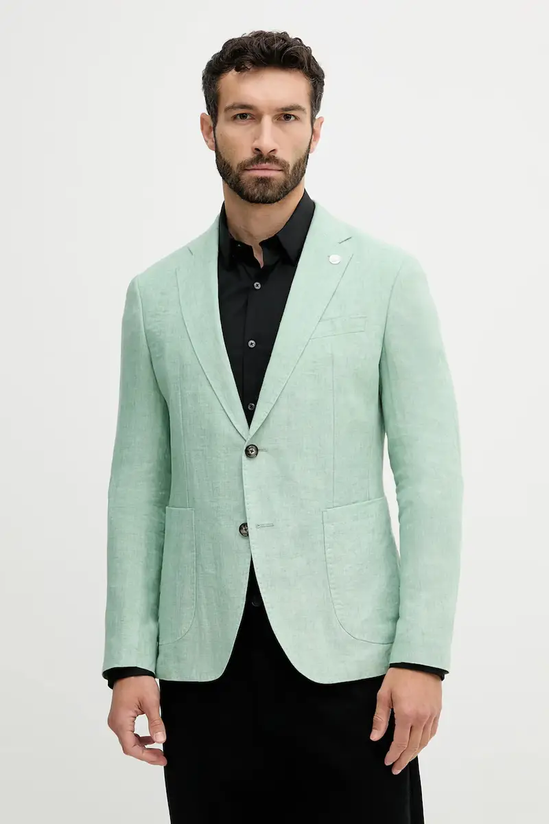 giacca in lino uomo colore verde 30046550