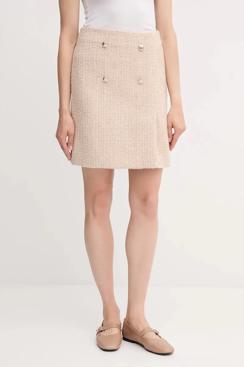 gonna con aggiunta di lana colore beige 30047955