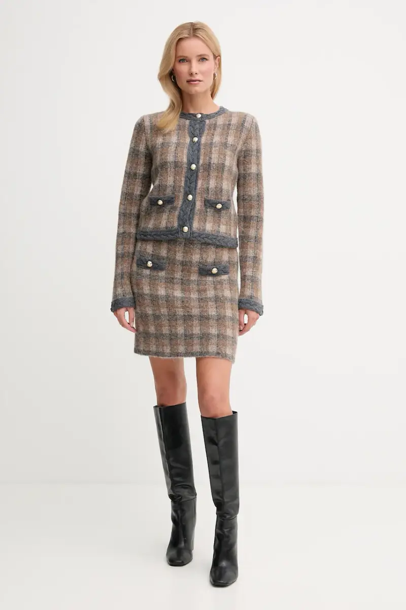 gonna con lana colore marrone 30048472 miniatura 2