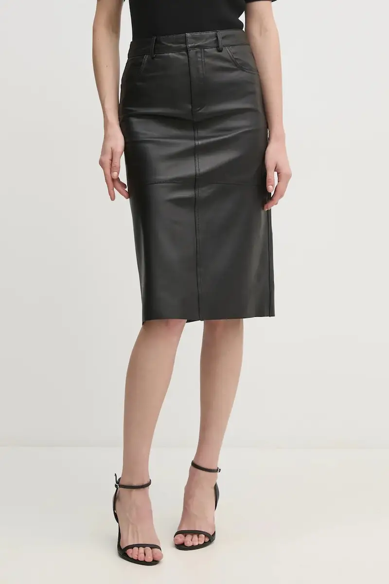 gonna in pelle Lynn colore nero 80000717 180031