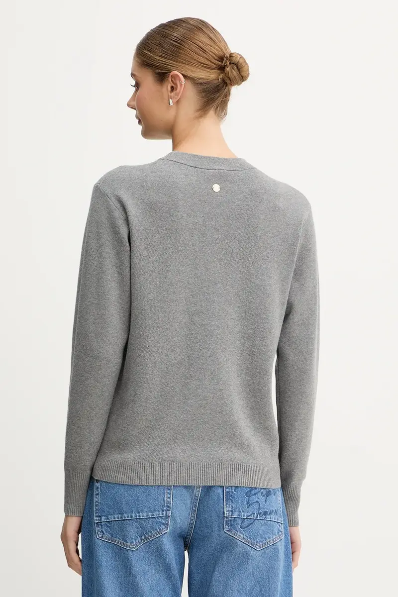 maglione con aggiunta di seta donna colore grigio 30048477 miniatura 3