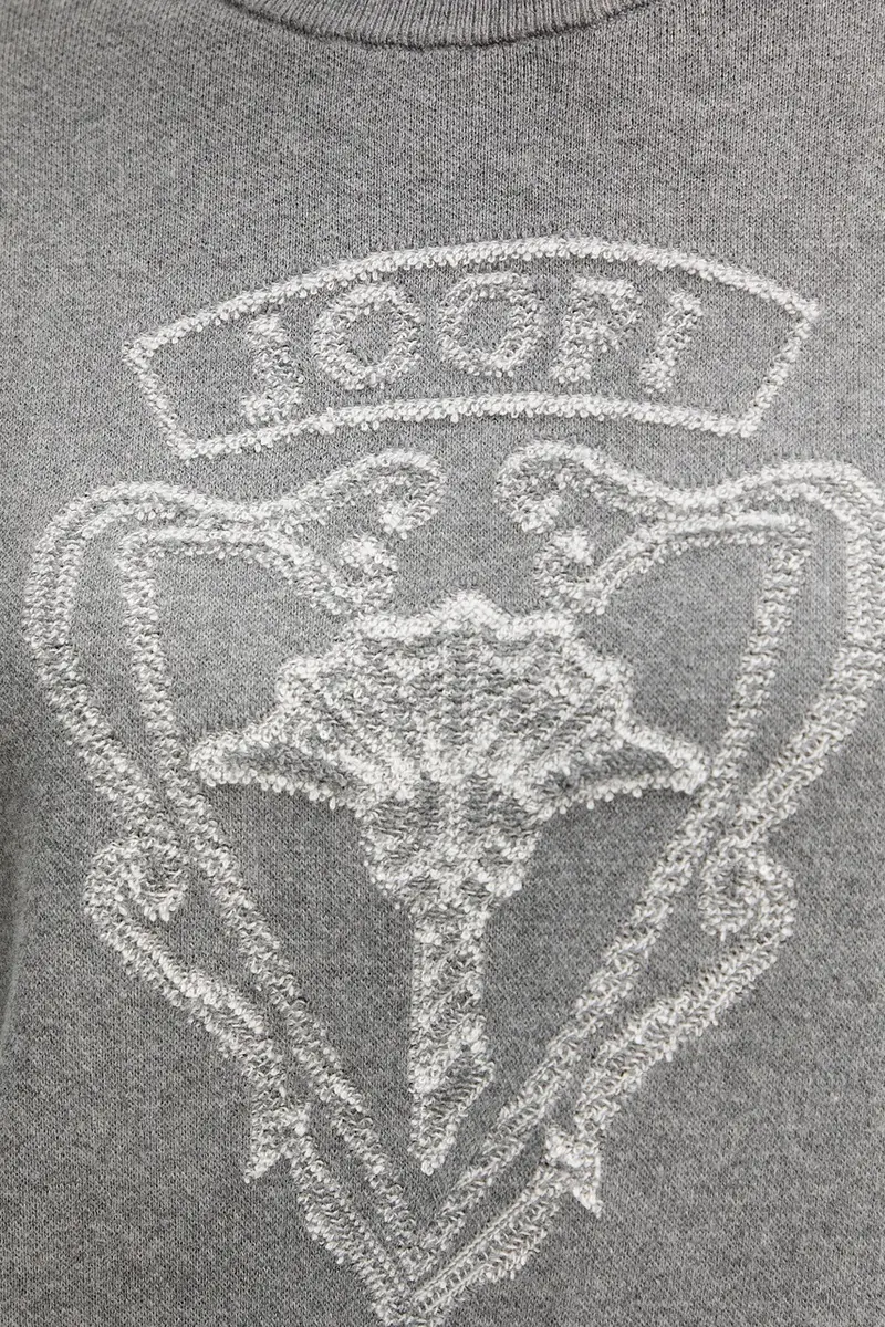 maglione con aggiunta di seta donna colore grigio 30048477 miniatura 5