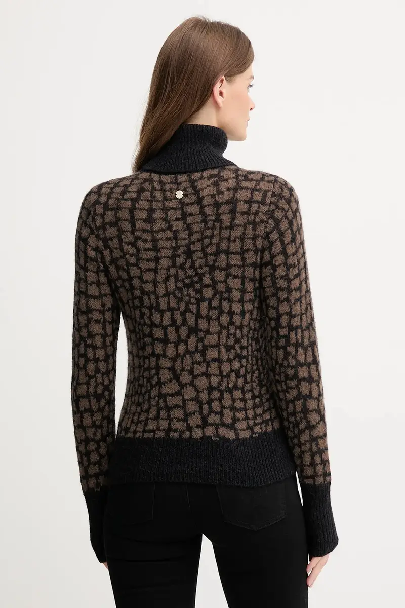 maglione con lana colore marrone 30048423 miniatura 3