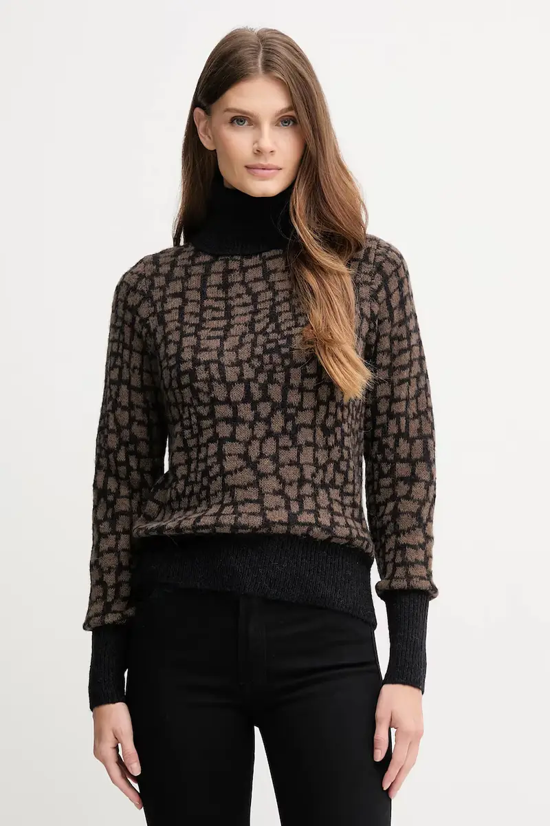 maglione con lana colore marrone 30048423