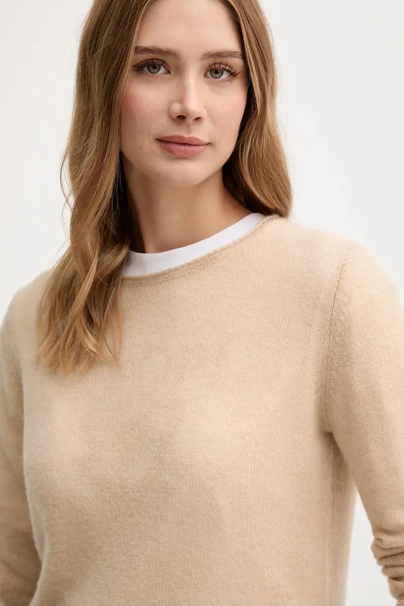 maglione in cachemirie donna colore beige 30047487 miniatura 4