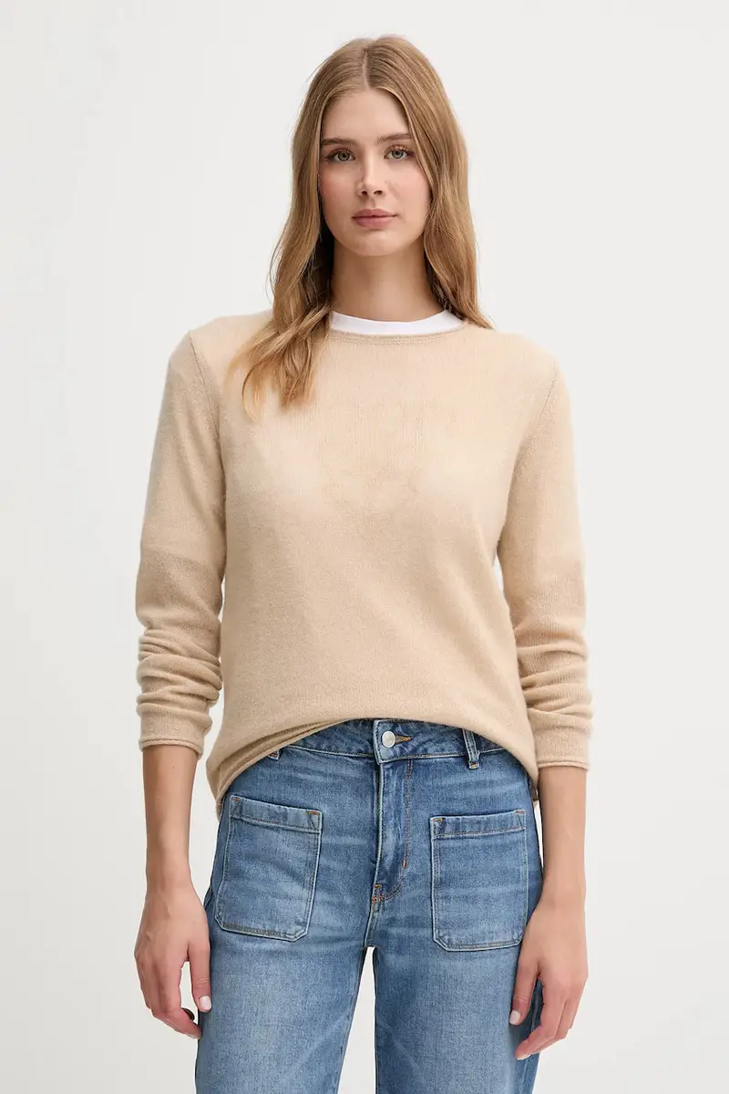 maglione in cachemirie donna colore beige 30047487