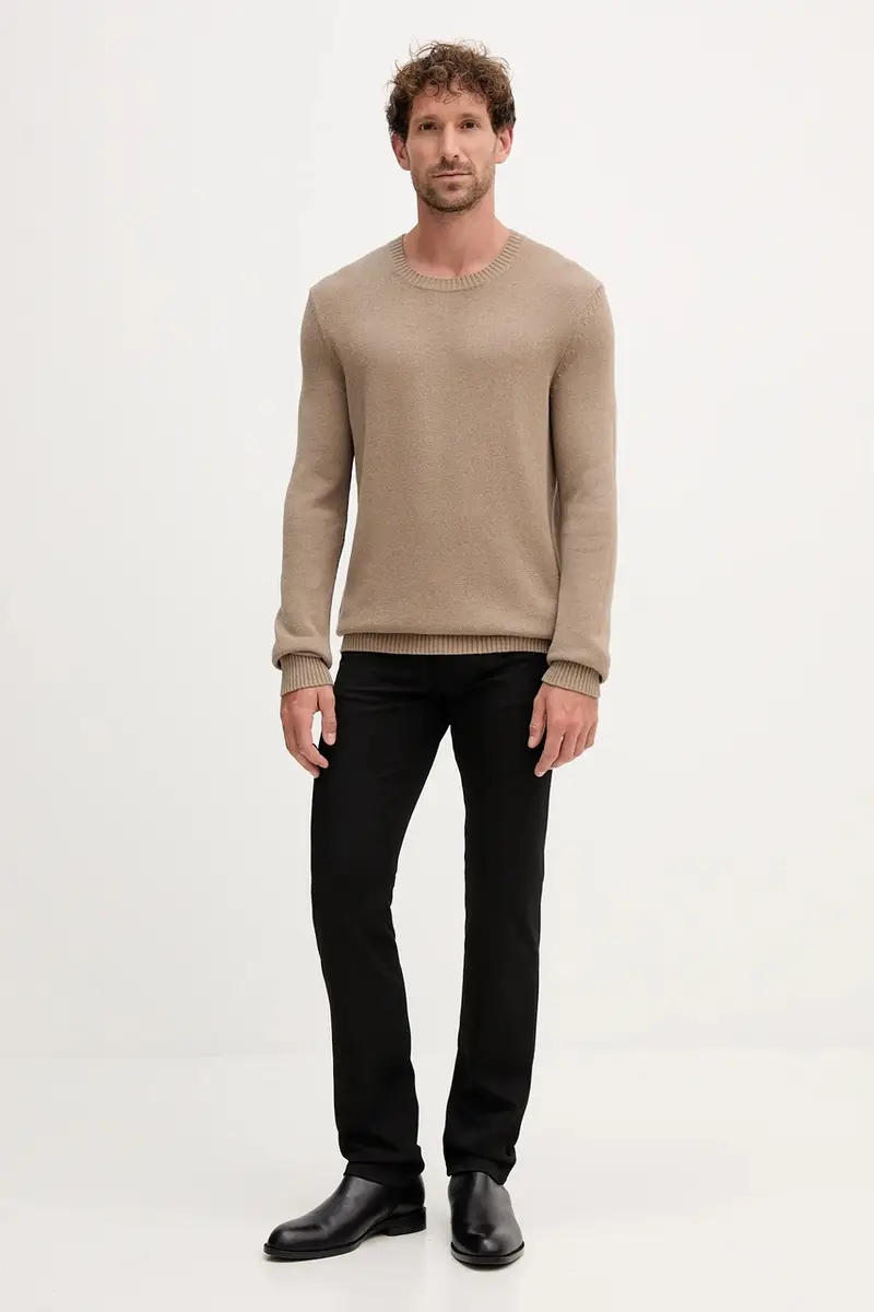 maglione in cotone uomo colore beige 30046902 miniatura 2