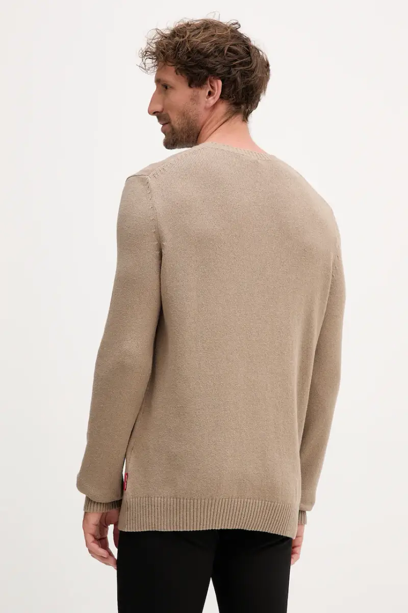 maglione in cotone uomo colore beige 30046902 miniatura 3