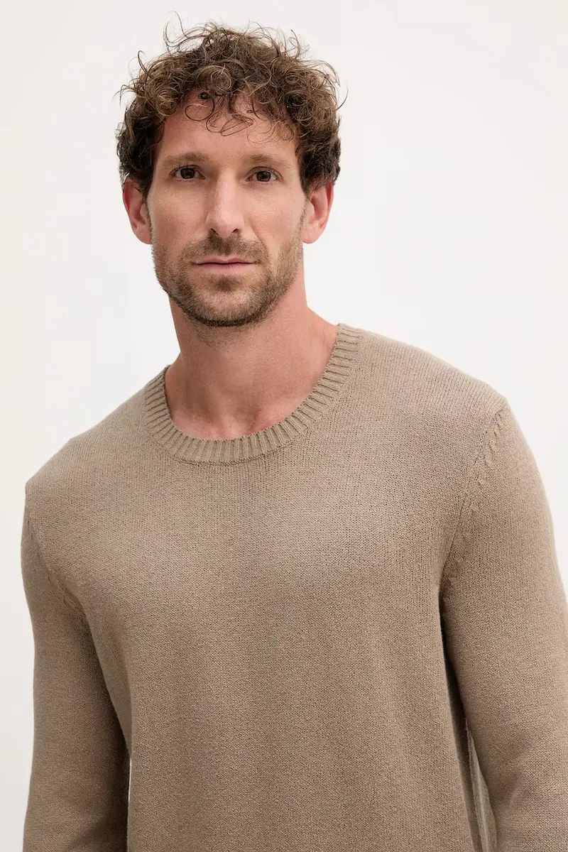 maglione in cotone uomo colore beige 30046902 miniatura 4
