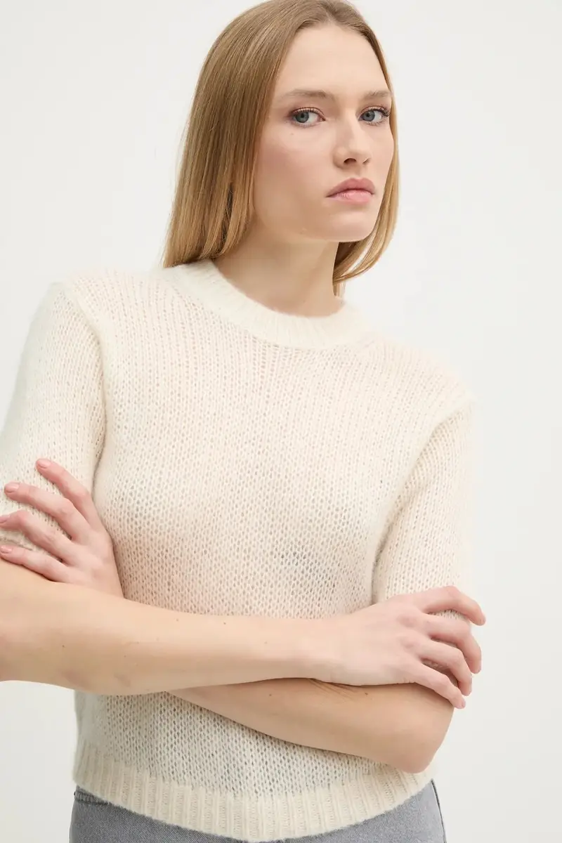 maglione in lana donna colore beige 30044779 10015666 miniatura 4