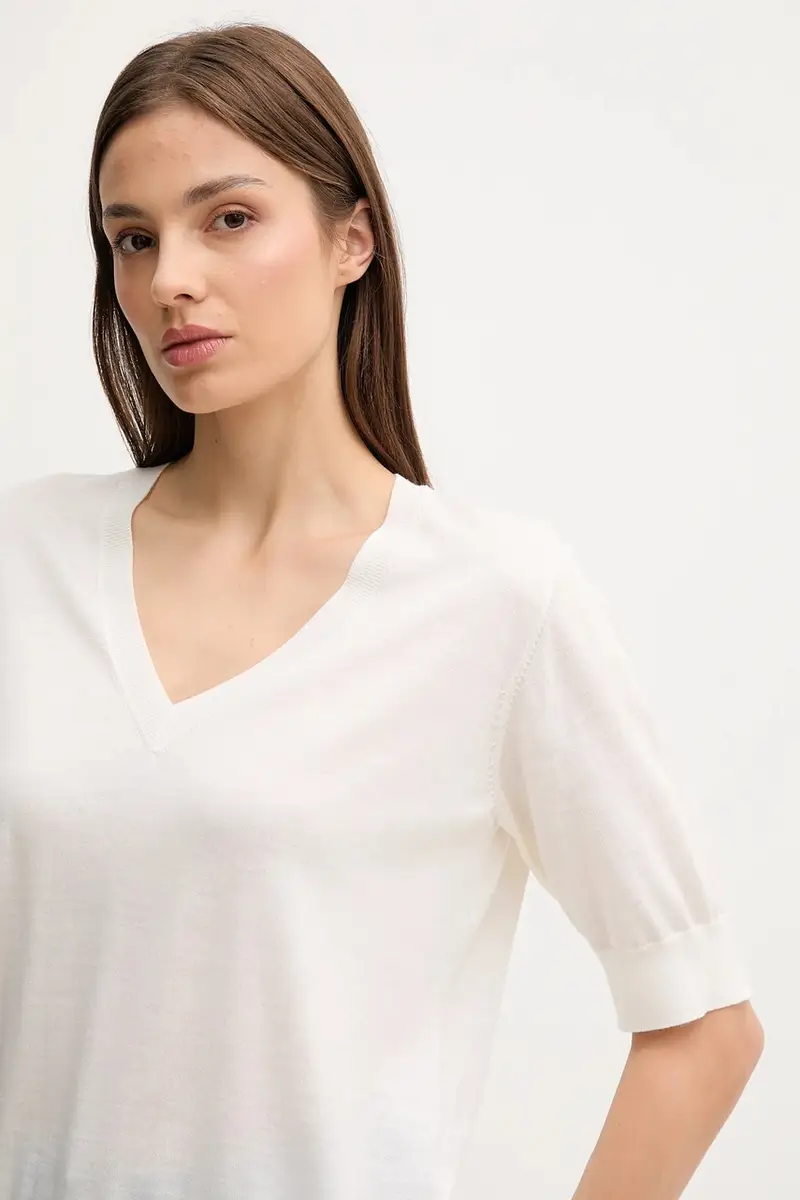 maglione in lana donna colore beige 30047627 miniatura 4