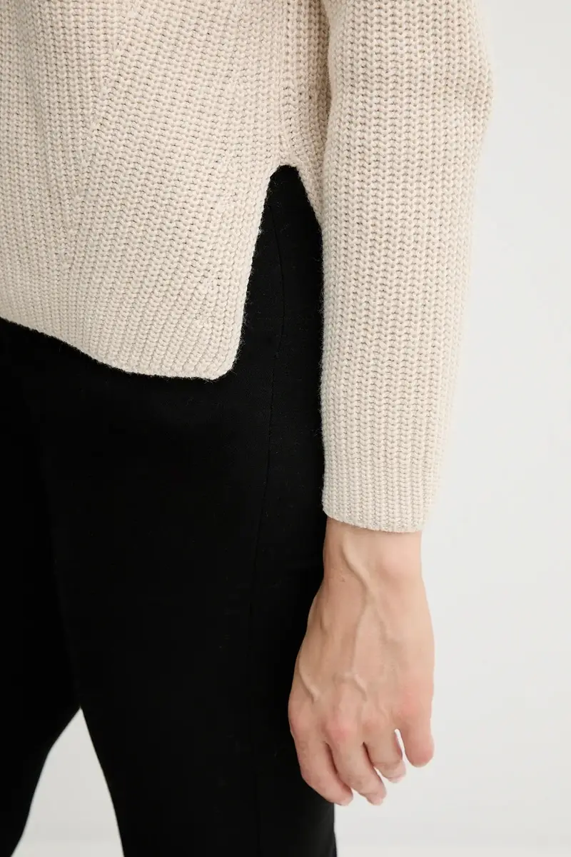 maglione in lana donna colore beige 30048456 miniatura 5