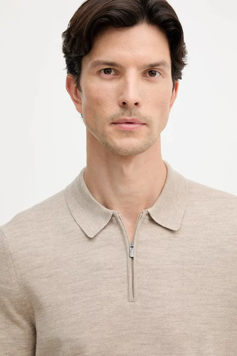 maglione in lana uomo colore beige 30047106 miniatura 4