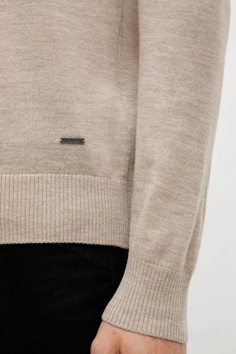 maglione in lana uomo colore beige 30047106 miniatura 5
