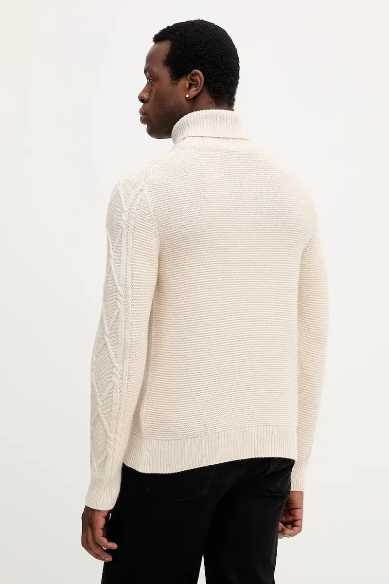 maglione in lana uomo colore beige 30047360 miniatura 3