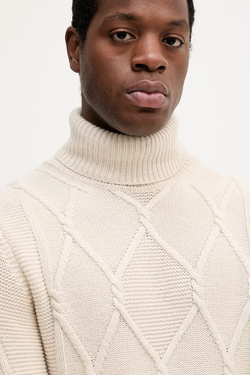 maglione in lana uomo colore beige 30047360 miniatura 4