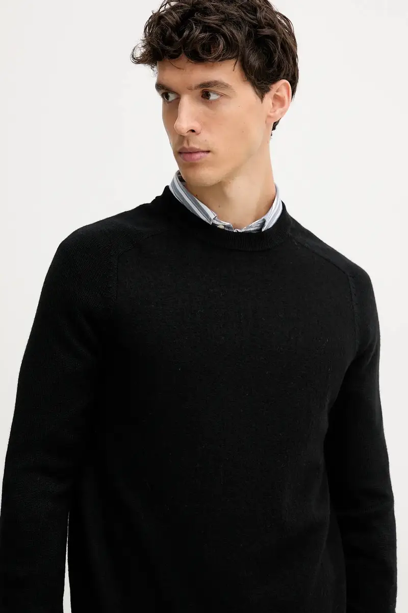maglione in lana uomo colore nero 30047380 miniatura 4