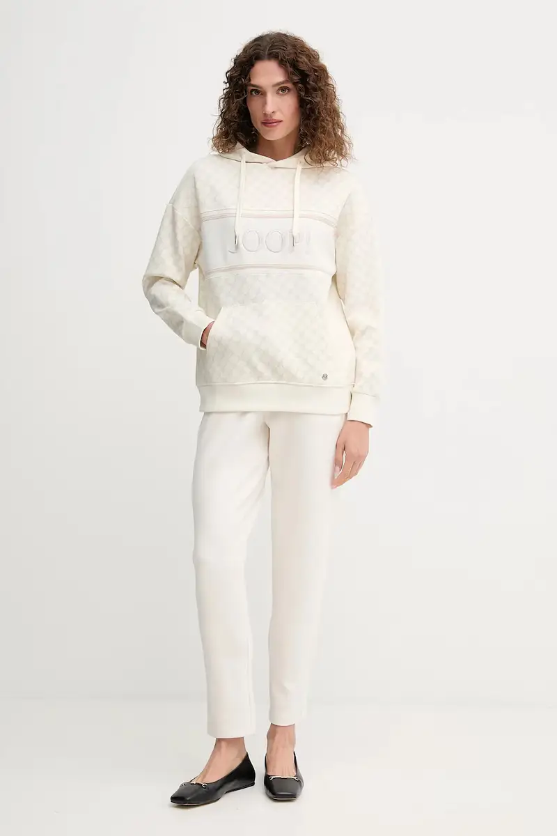 pantaloni tuta donna colore beige con applicazione 30048598 miniatura 2